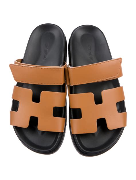 brown Hermes slides